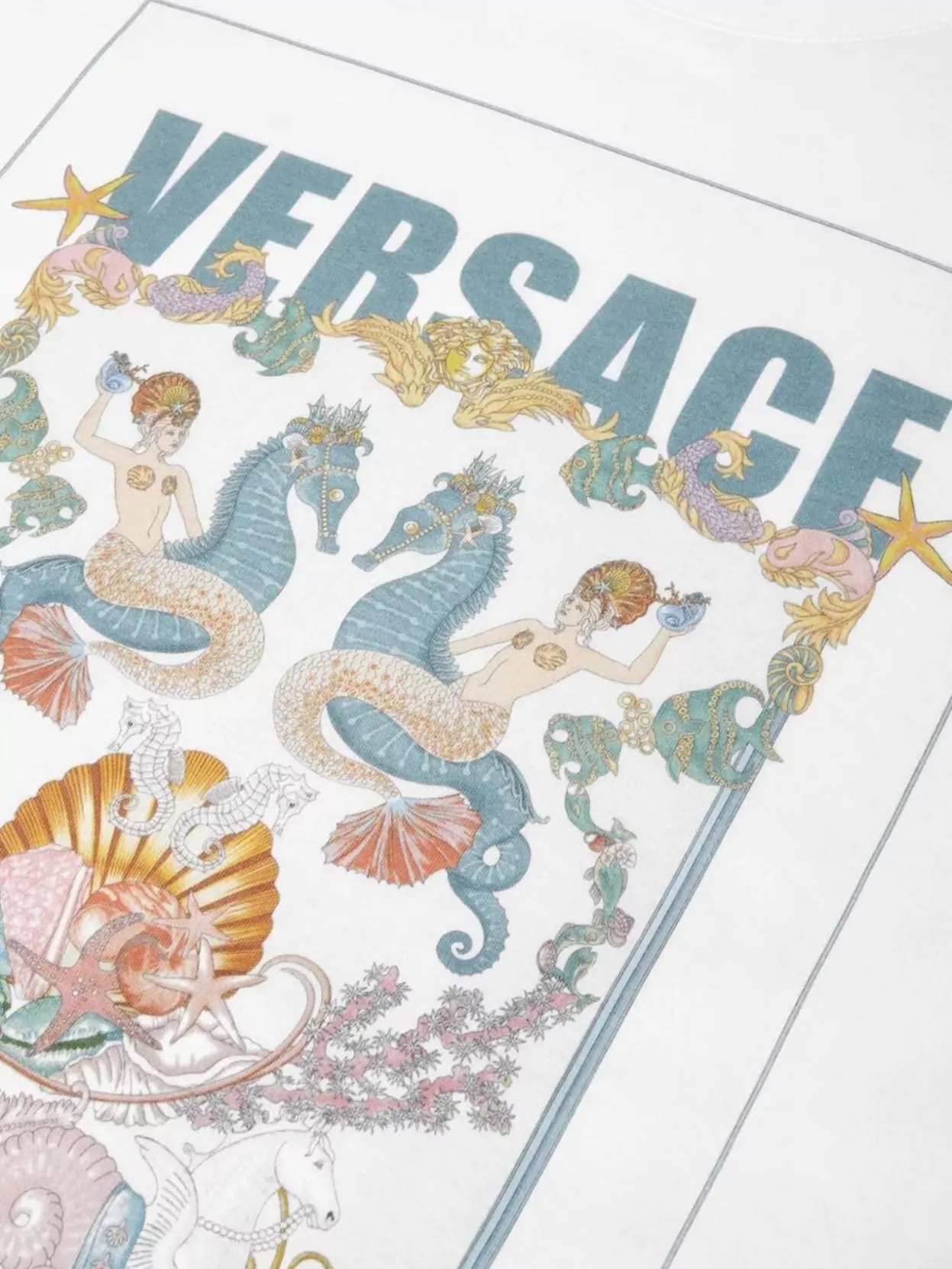 Versace Graphic Print Theatre Postcard Crewneck T-Shirt