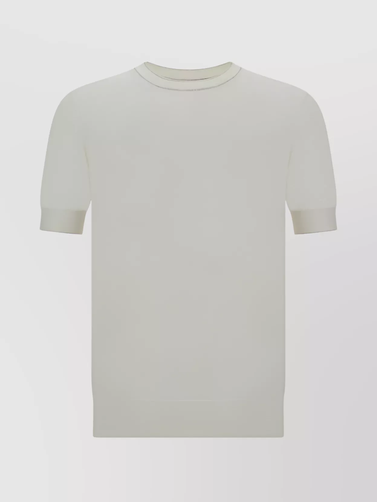 Shop Brunello Cucinelli Crew Neck Cotton T-shirt Monochrome Pattern