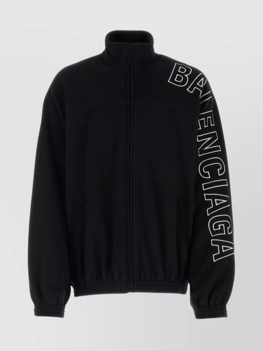 Shop Balenciaga Funnel Neck Oversized Sweatshirt In Black