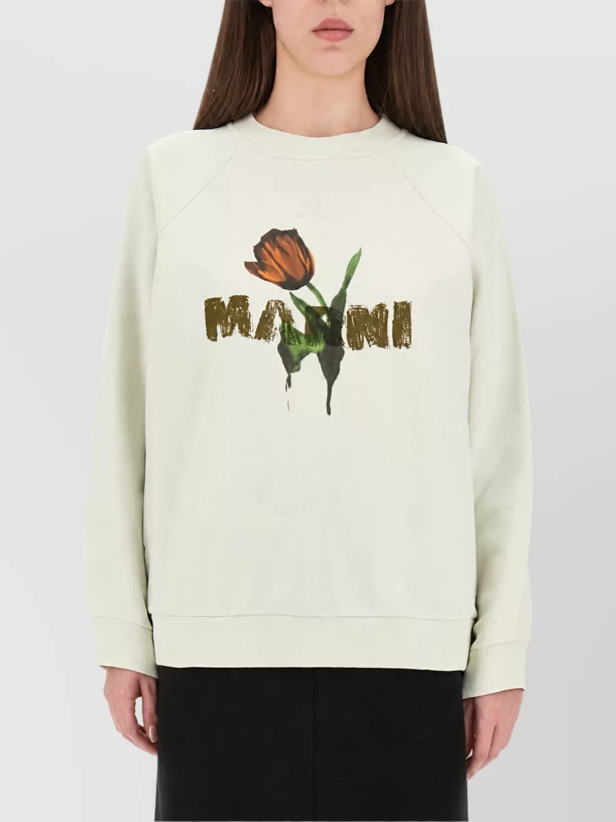 Marni Cotton tulip print sweatshirt