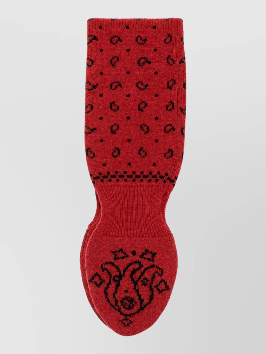 Guest In Residence wool and cashmere paisley intarsia-knit scarf
