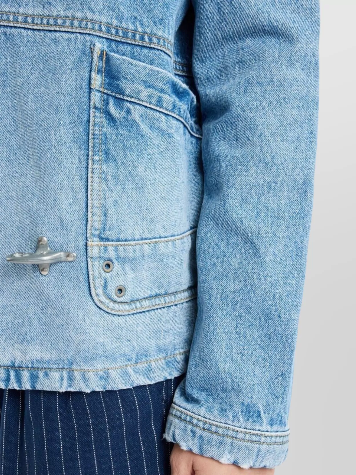 Fay Light Wash Denim Jacket With Vintage Appeal