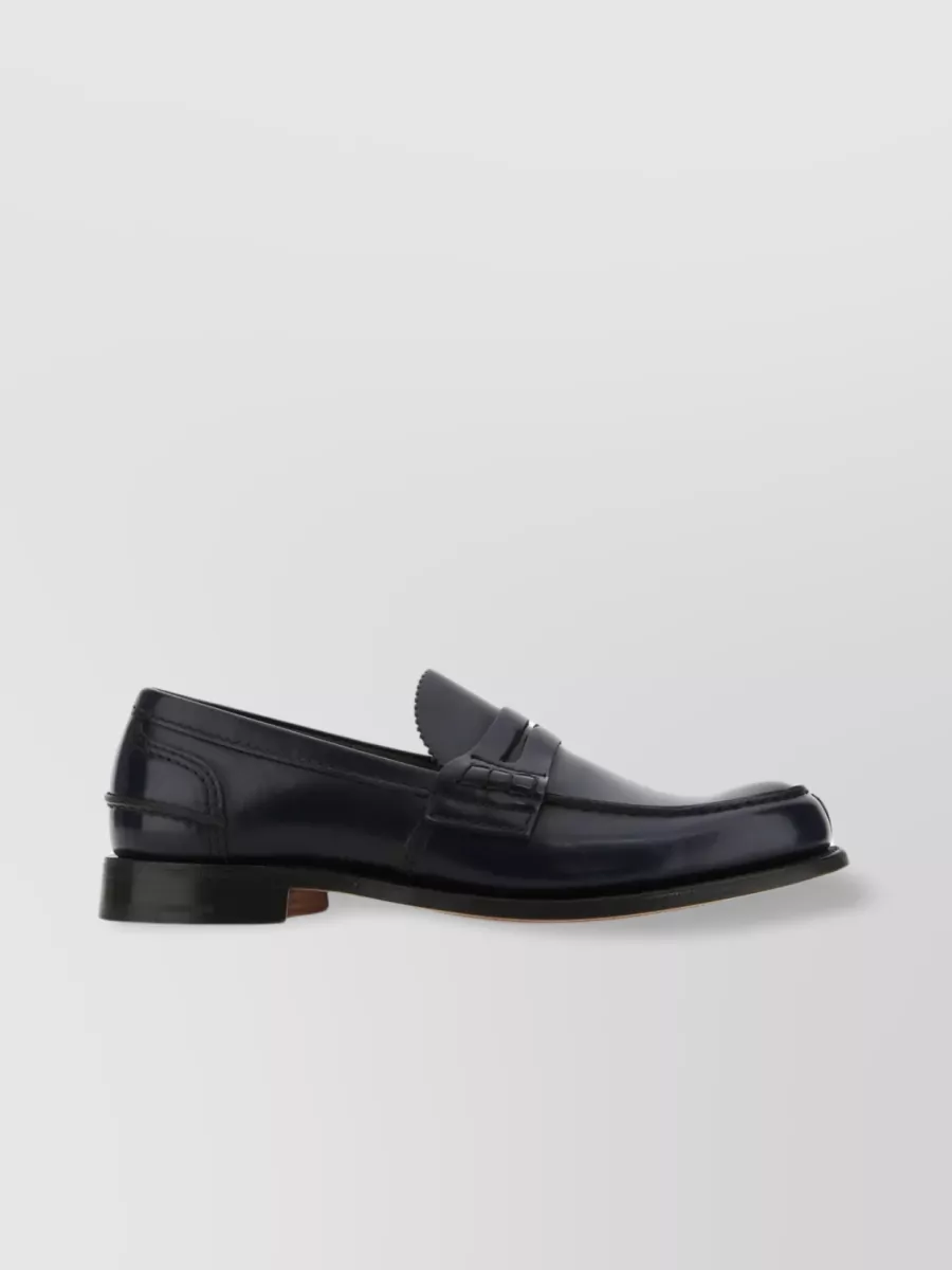 Shop Church's Polished Leather Loafers With Penny Strap In Black