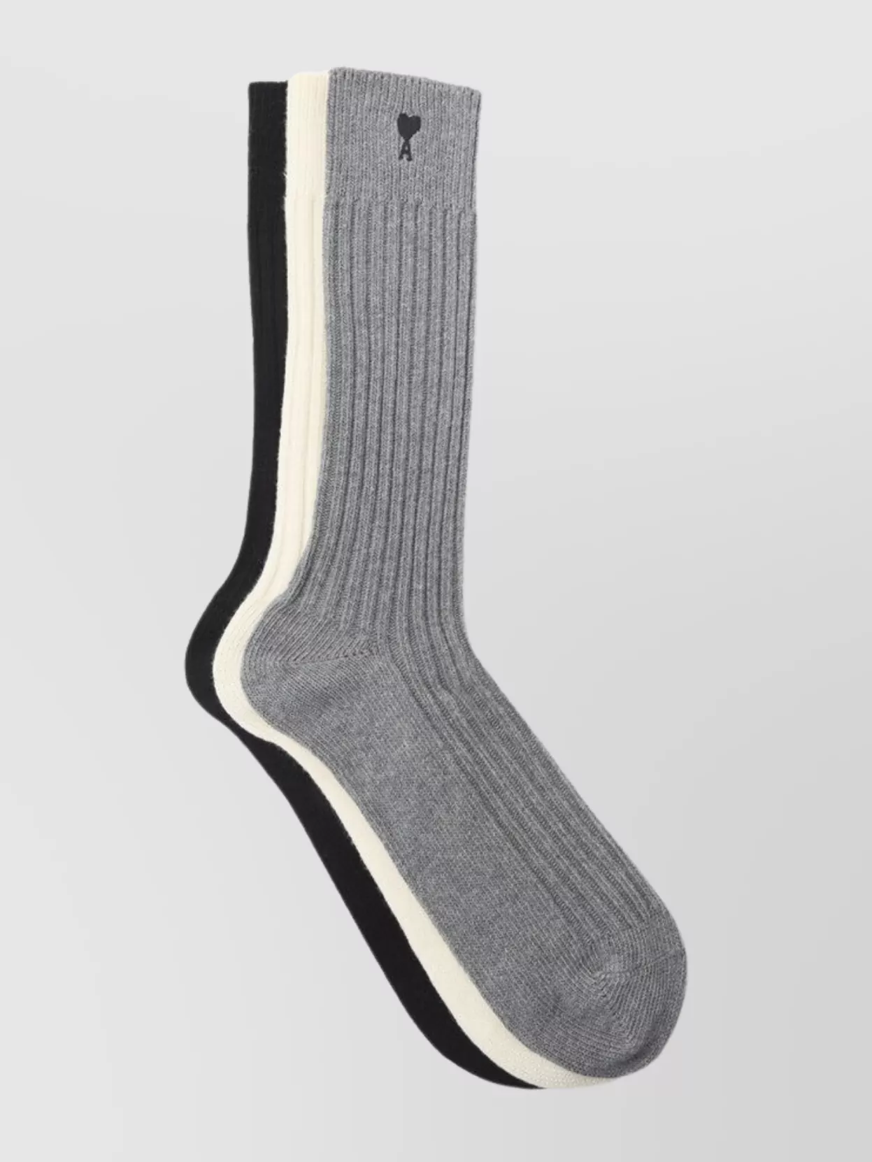 Ami Paris Adc Ribbed Cotton-Blend Mid-Calf Socks