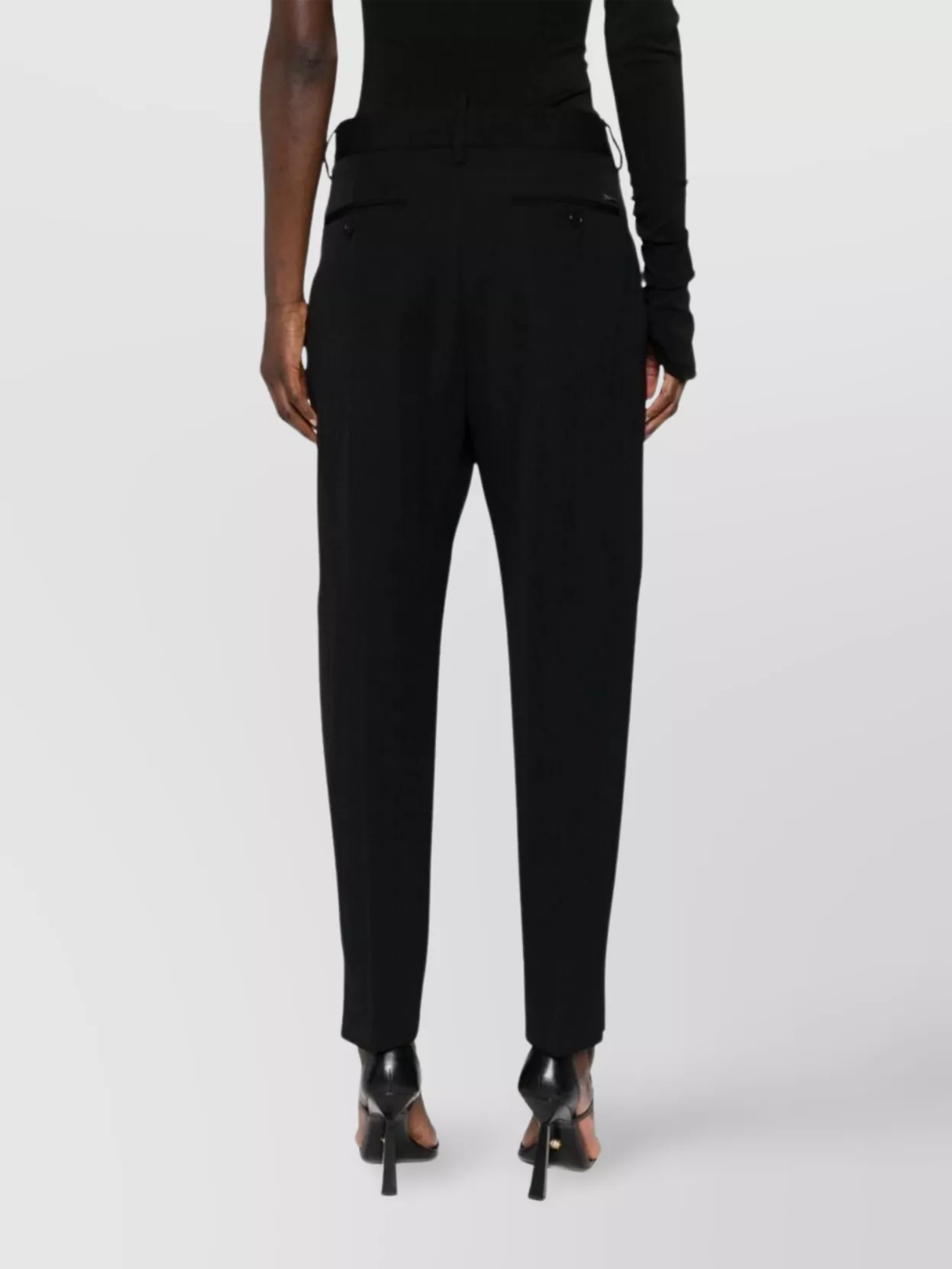 Dsquared2 Trousers With Pleated Front And Tapered Leg In Black