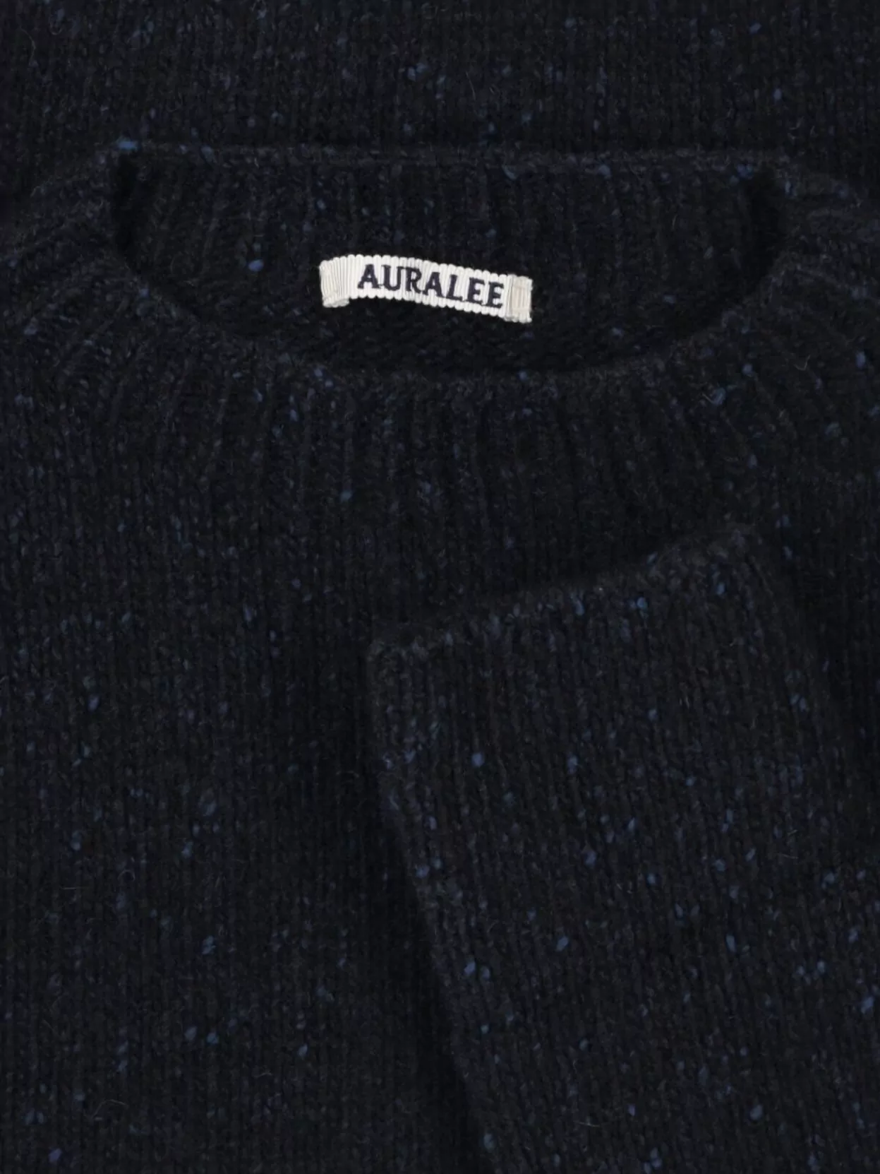 Auralee Textured Knit Long Sleeve Crew Sweater