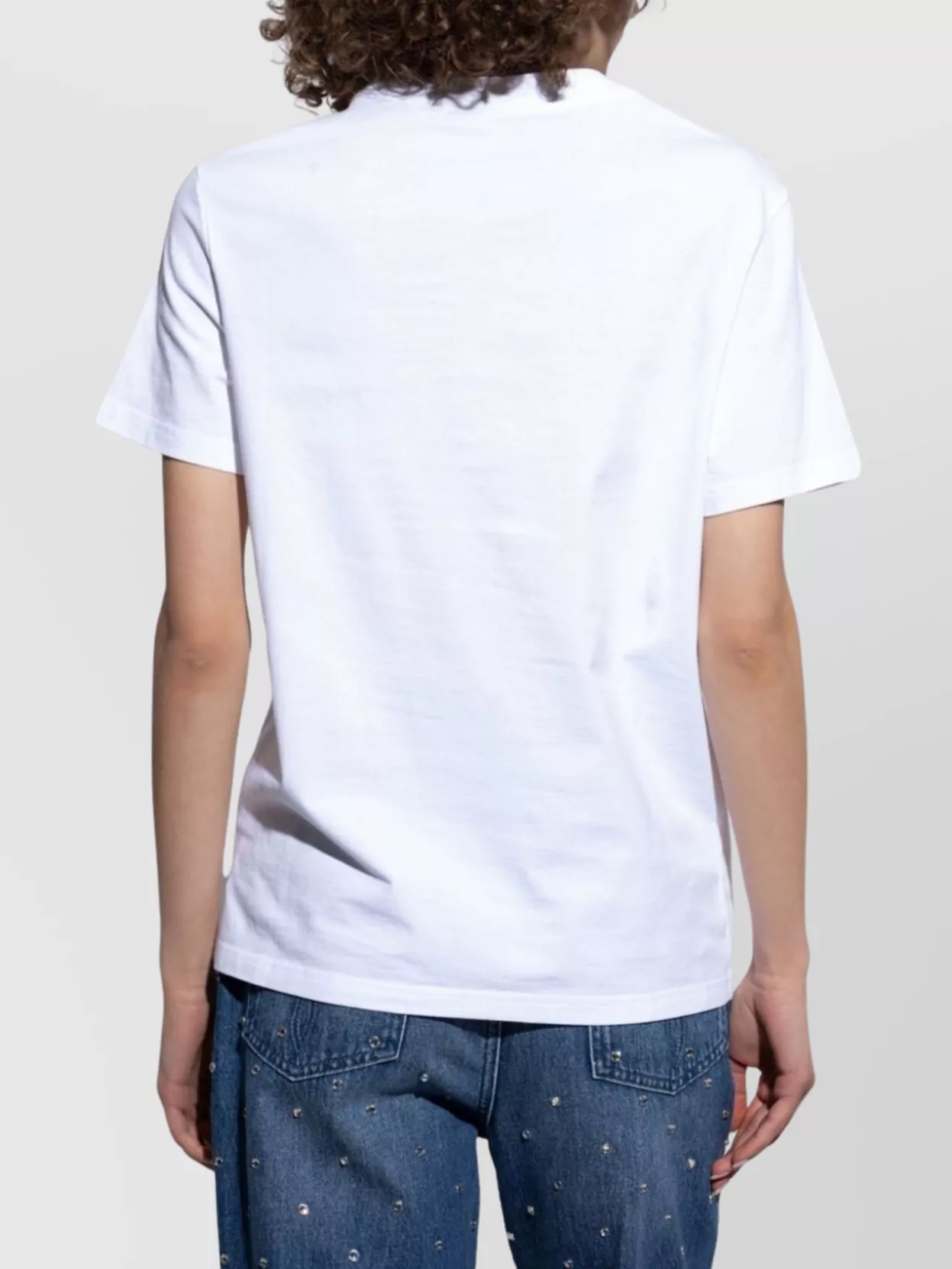 Versace Logo Detail Crew Neck T-Shirt With Fringes