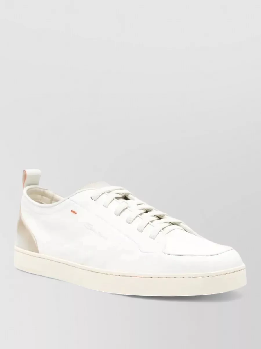 Santoni Leather Montecarlo Low-Top Sneakers