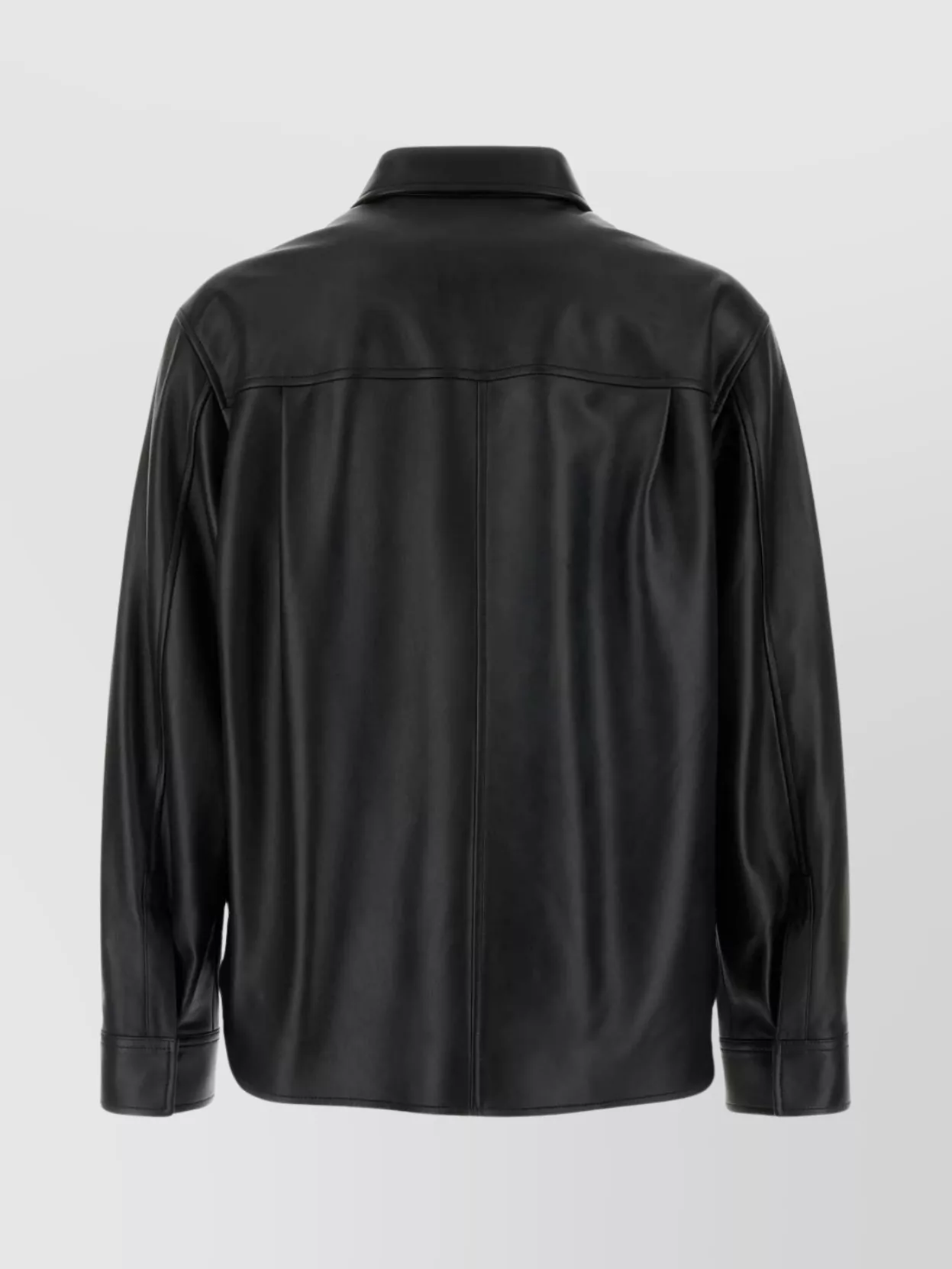 Loewe Wool Shirt With Collar And Front Pocket In Black