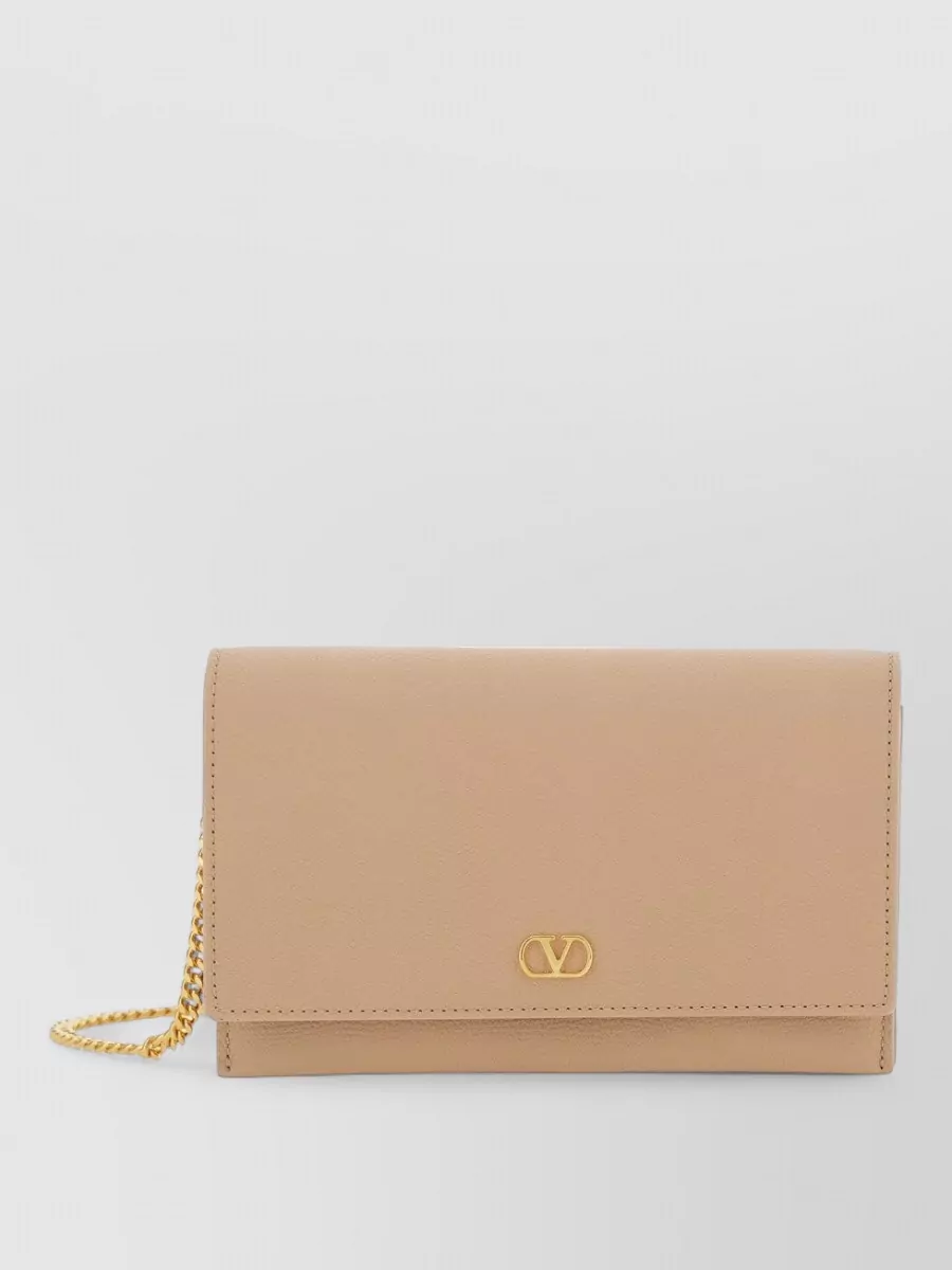 Valentino Garavani Vlogo Signature Small Leather Clutch Bag
