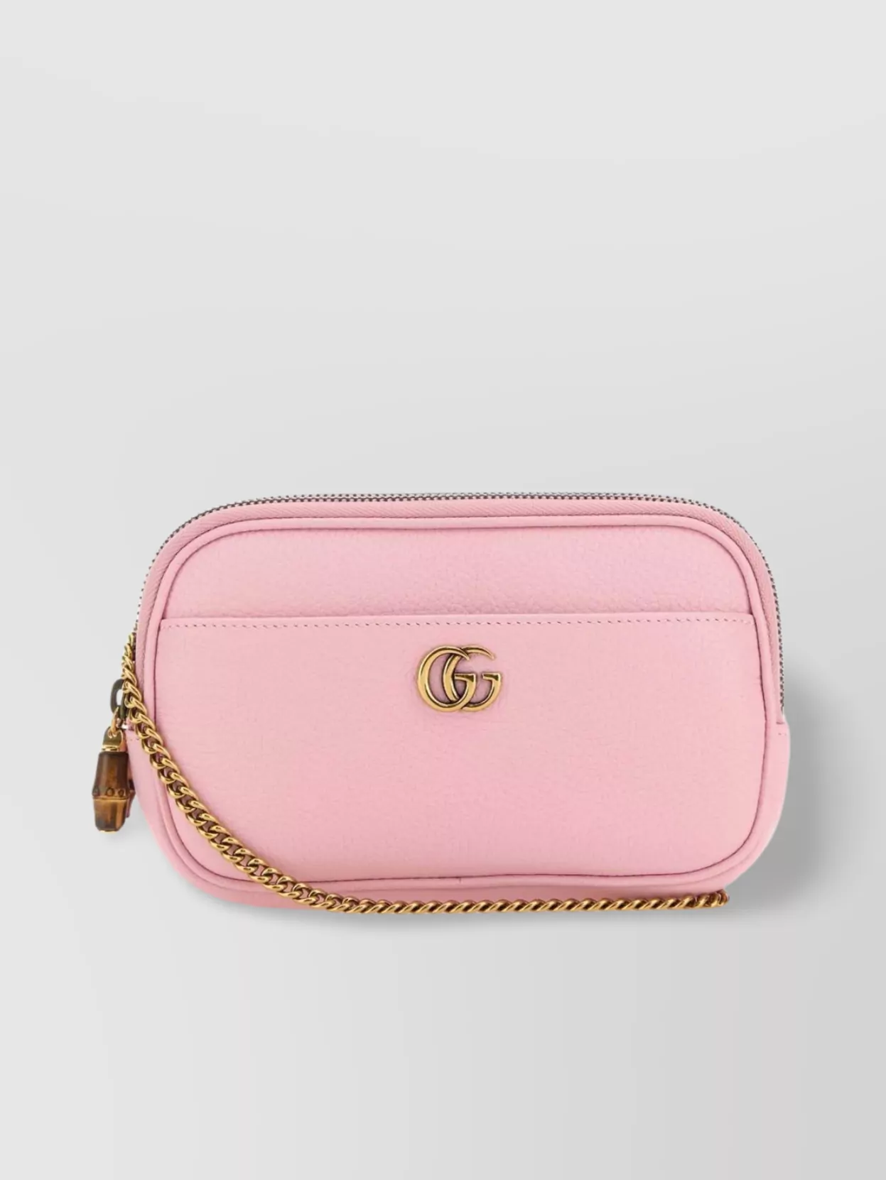 Gucci Leather Crossbody Bag With Chain And Tassel In Pink