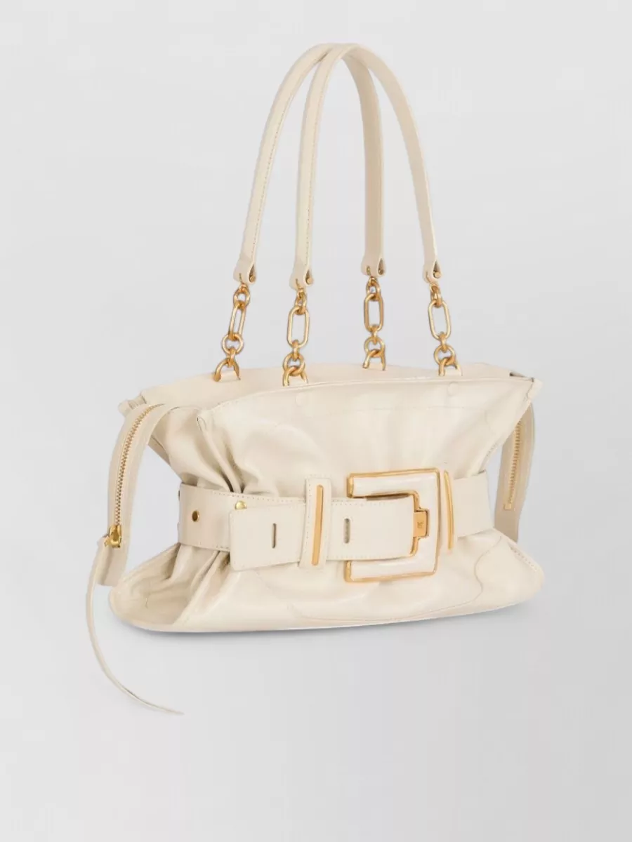 Balmain Shopper Leather Tote Bag