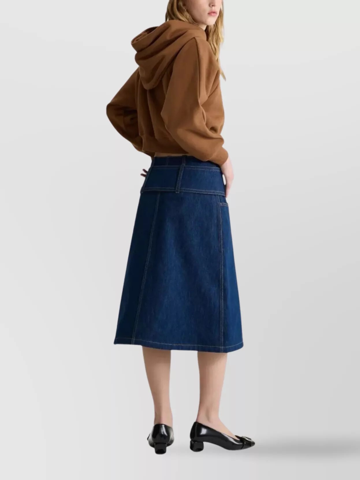 Patou Midi Skirt With Zip And Belt