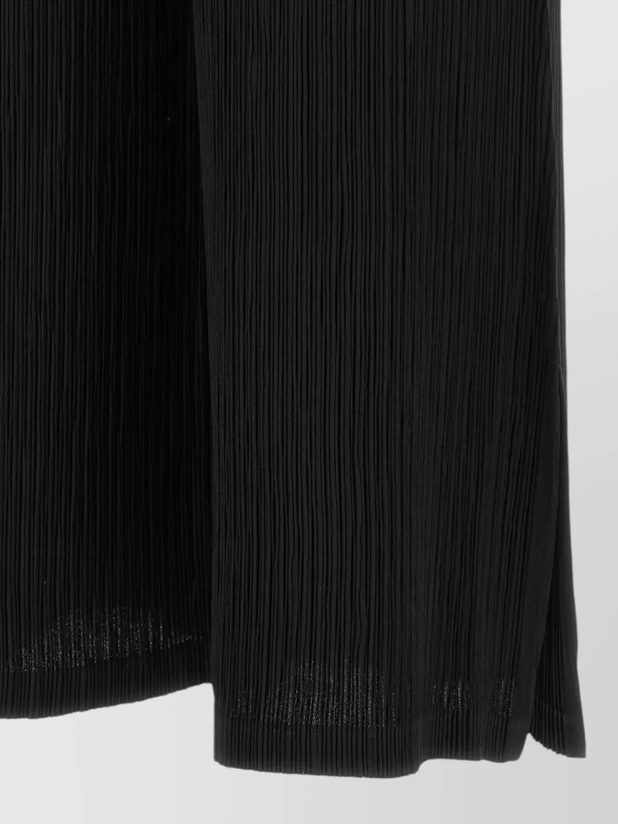 Issey Miyake Pleated High-Rise Cropped Wide-Leg Trousers