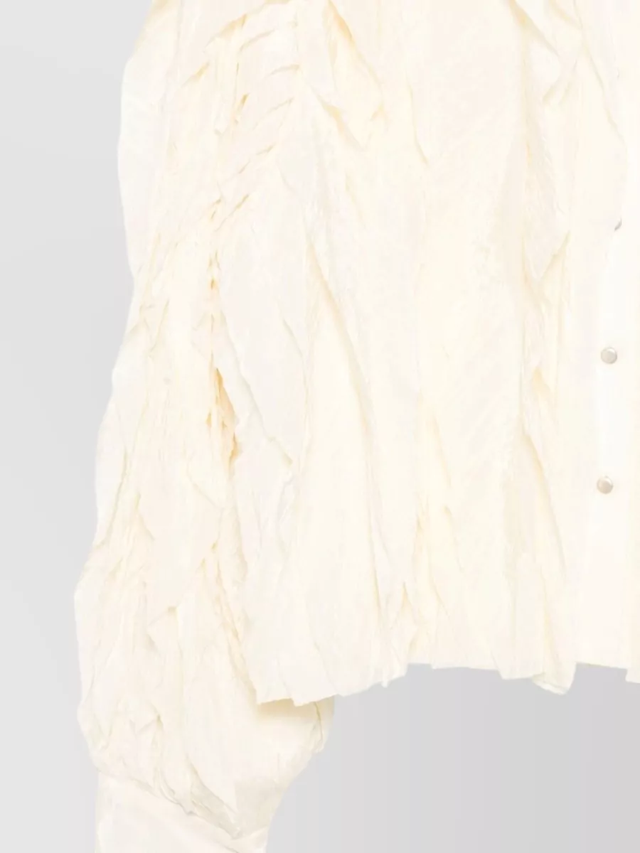 Alysi Crinkled Ruffled Cropped Shirt