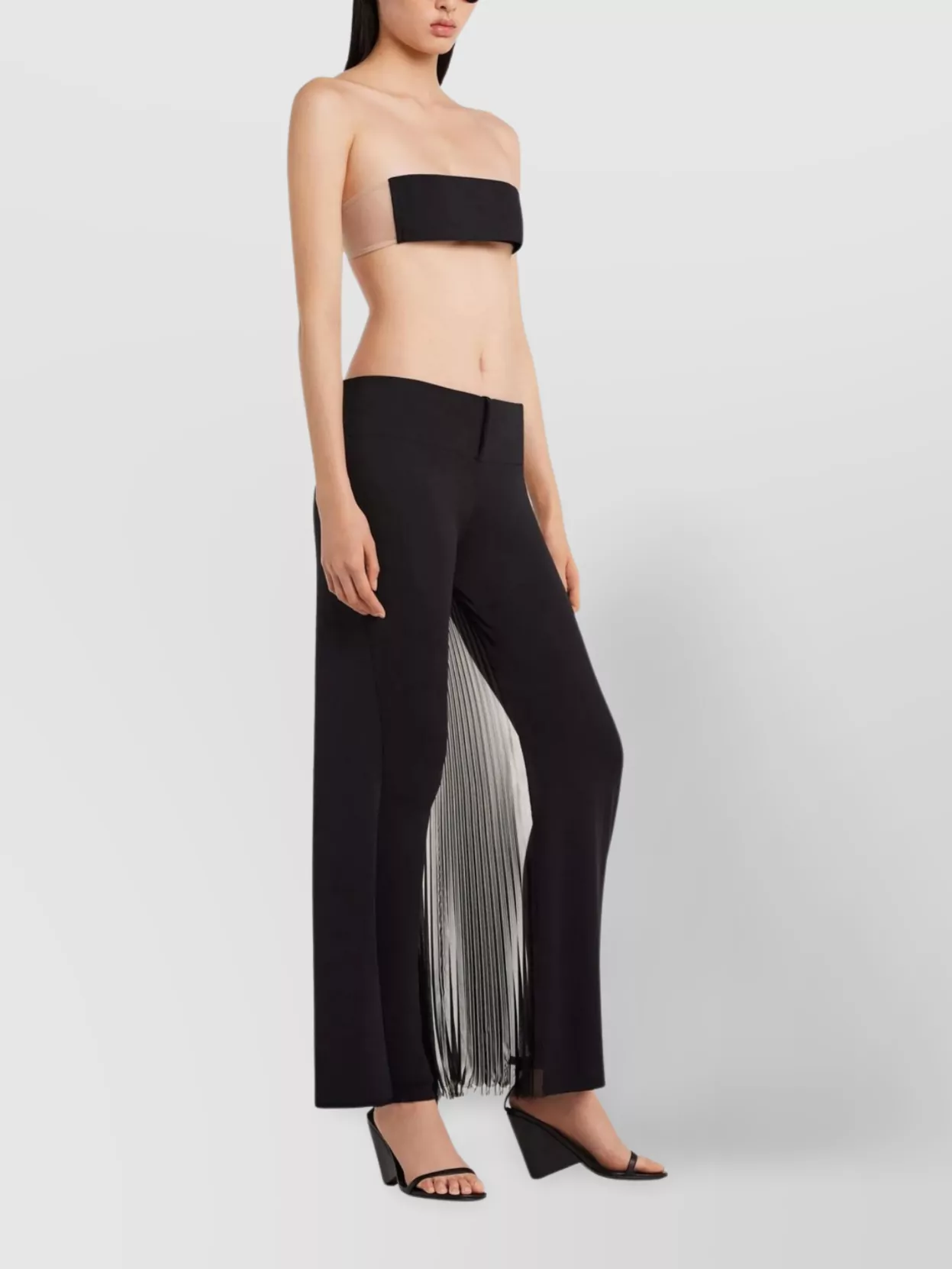 Shop Courrèges Belted High Waist Pleated Trousers