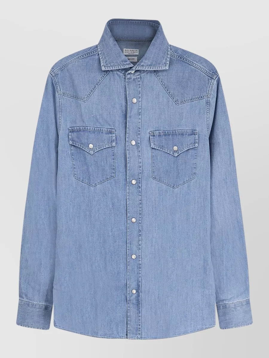 Brunello Cucinelli Denim Easy-Fit Shirt