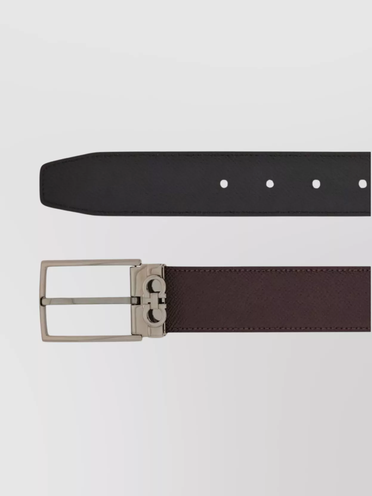 Ferragamo Reversible Grained Leather Gancini Belt