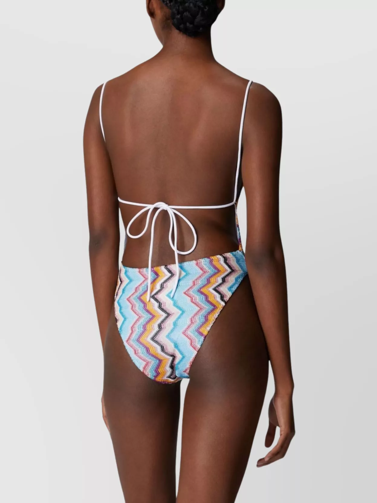Missoni Spaghetti Strap High Cut One Piece Swimsuit