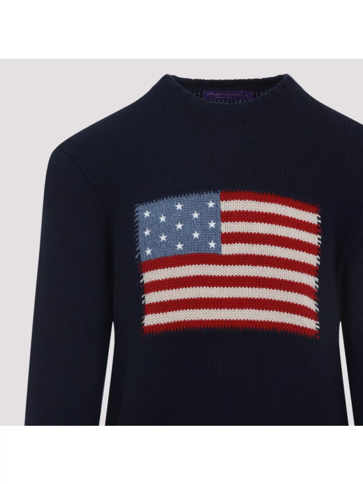 Ralph Lauren Purple Label American Flag Knitted Cashmere Pullover
