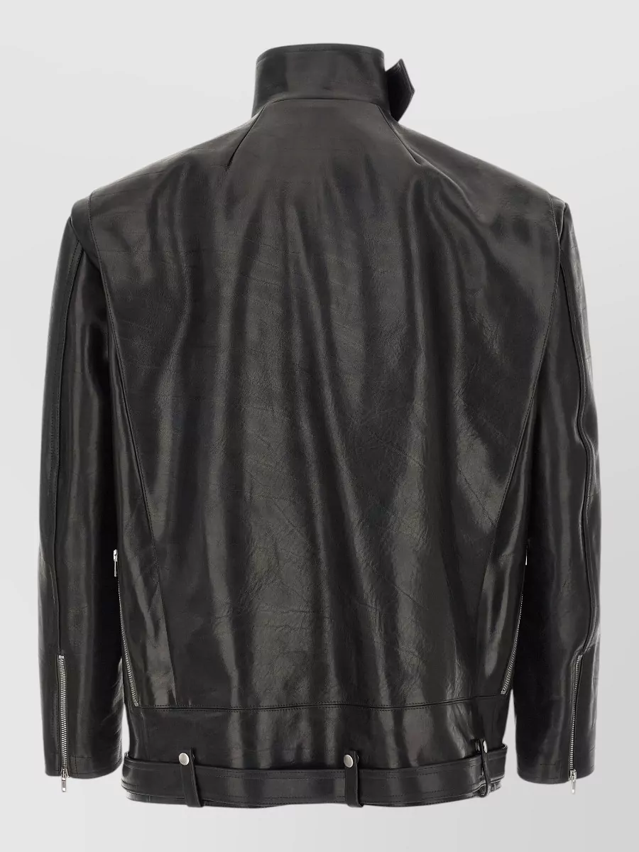 Rick Owens Leather Double-Breasted Biker Jacket
