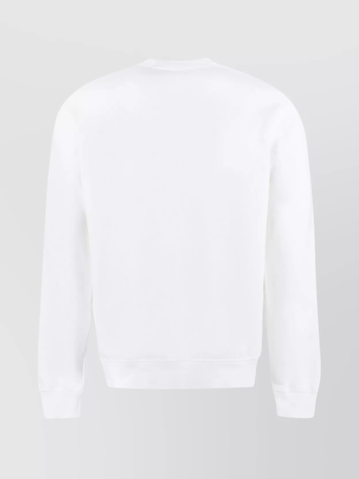 Dsquared2 Ribbed Crew-neck Cotton Sweatshirt With Long Sleeves In White