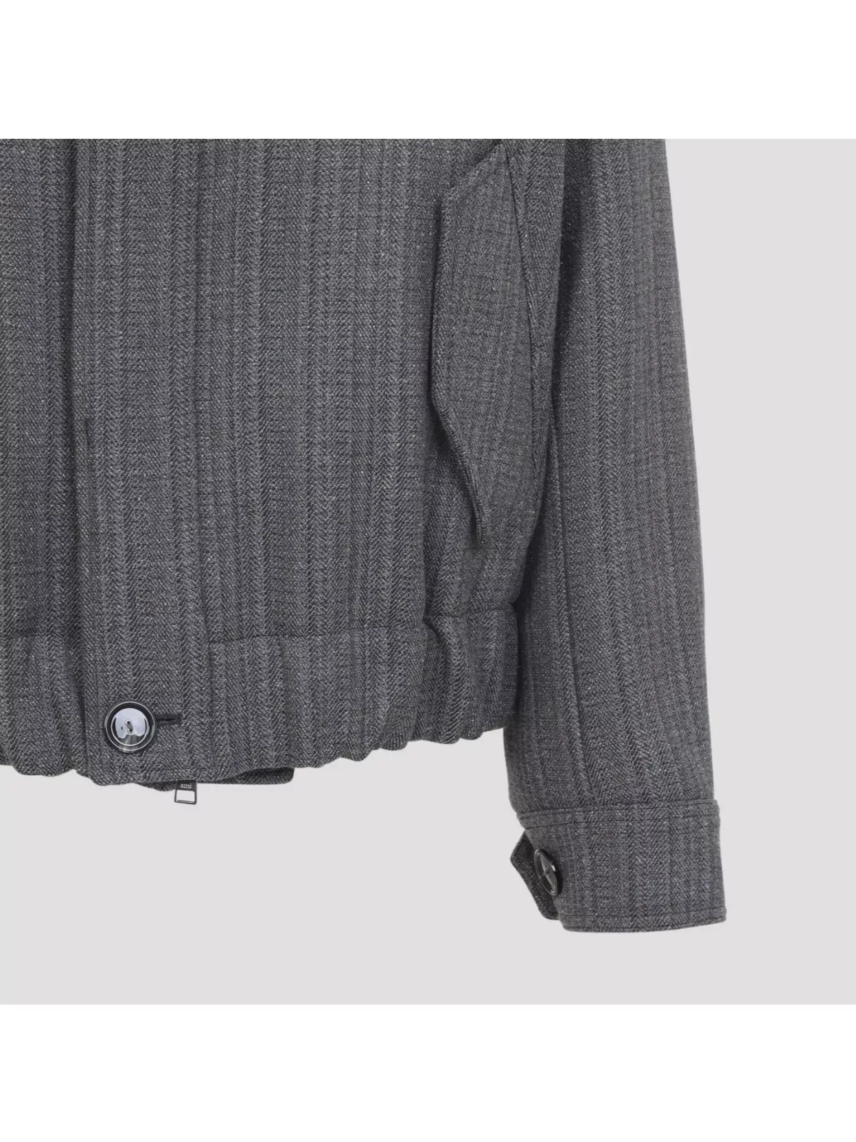 Ami Paris High Collar Jacket With Elasticated Hem And Pockets