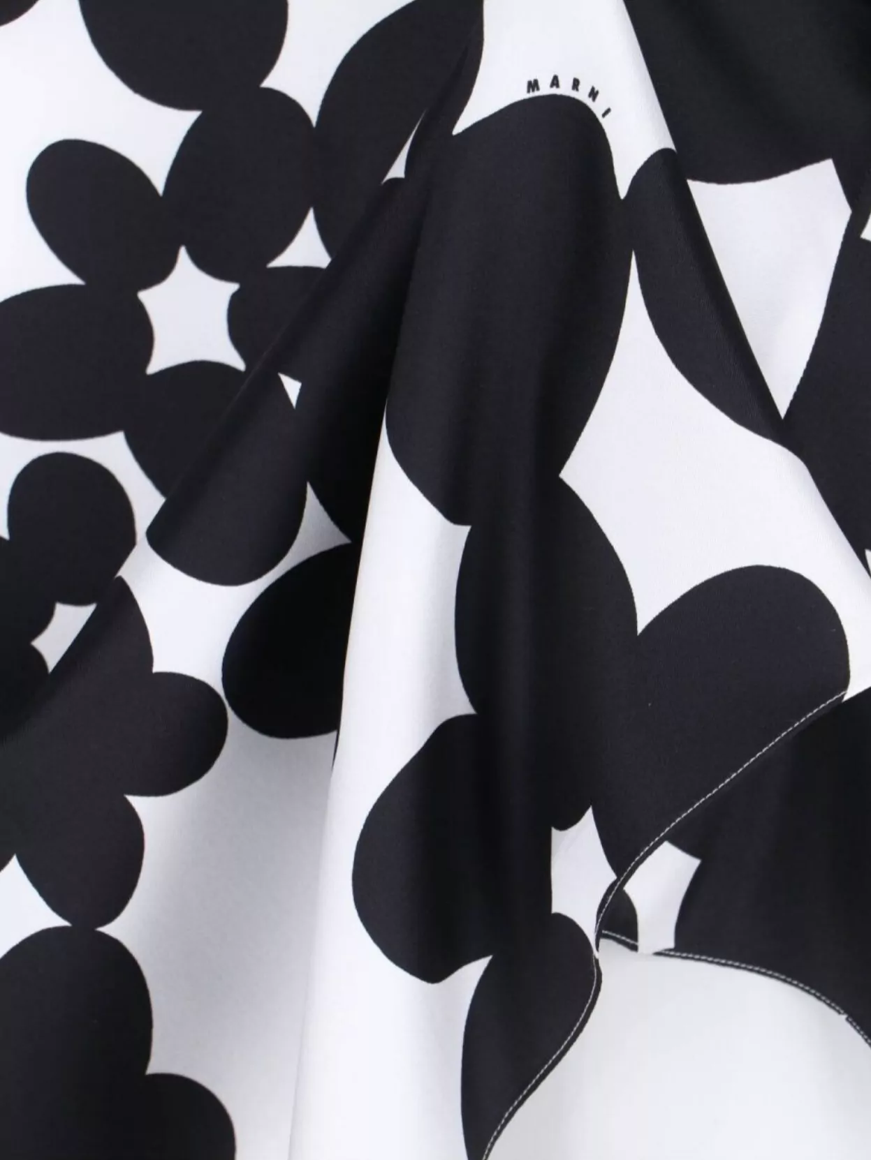 Marni Floral Pattern High Waist A-Line Skirt