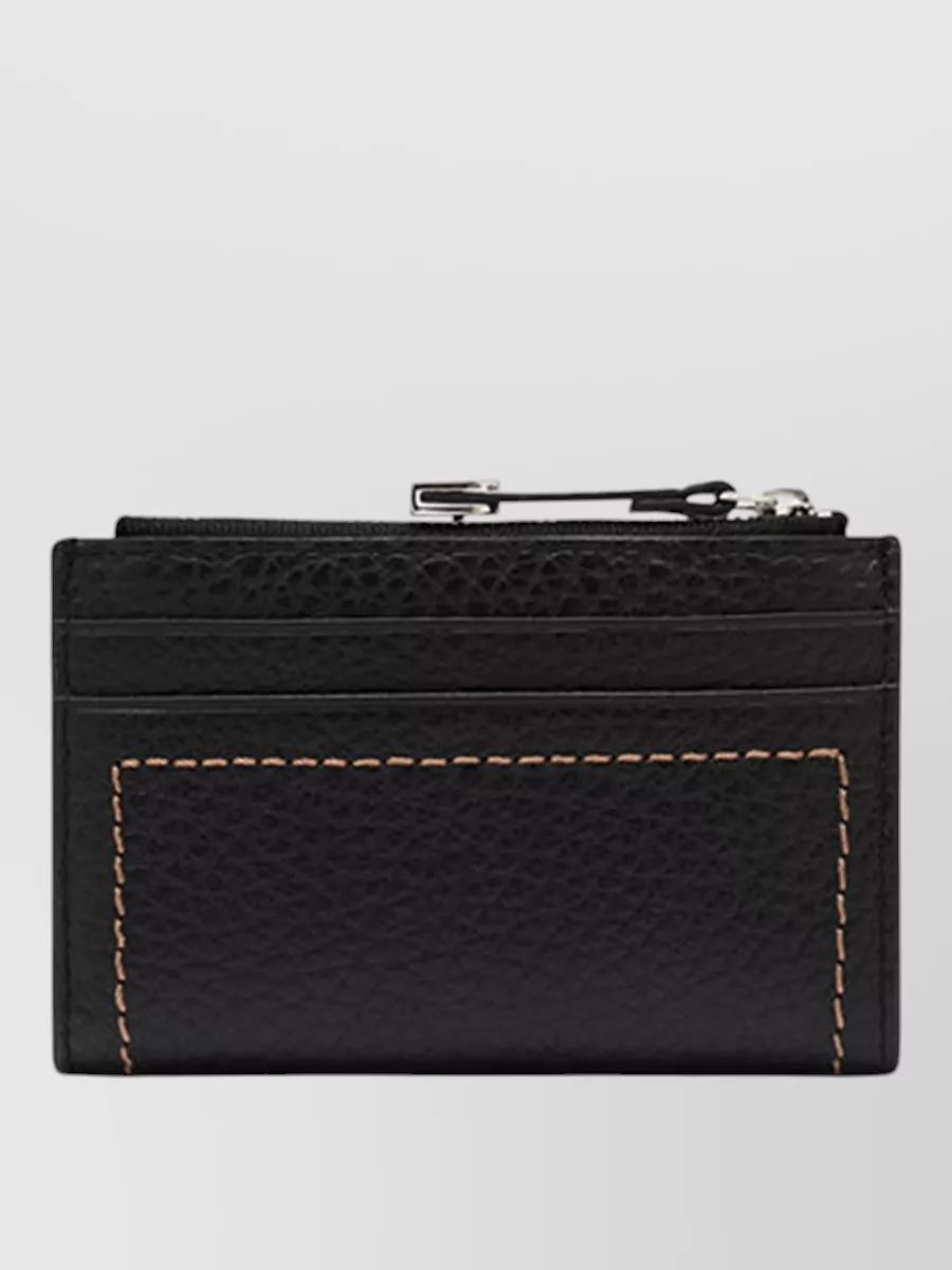 Gianni Chiarini Bubble Stitch Texture Leather Zip Wallet