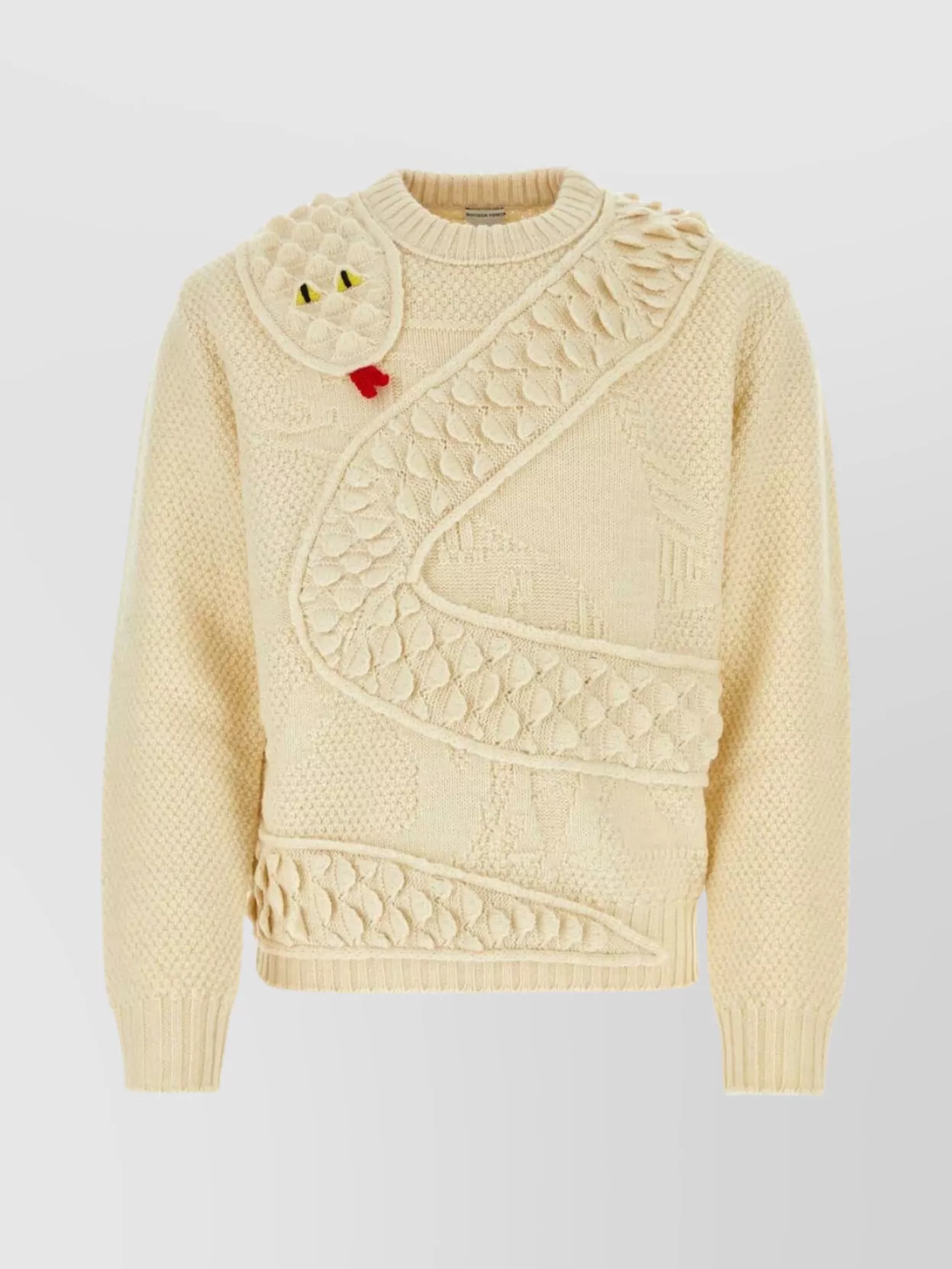 Shop Bottega Veneta Versatile Crew Neck Cable Knit Sweater