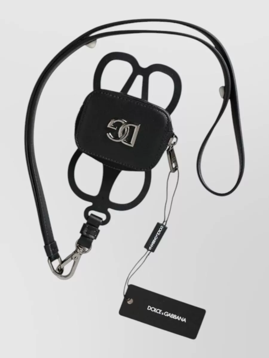 Dolce&Gabbana leather logo coin purse lanyard