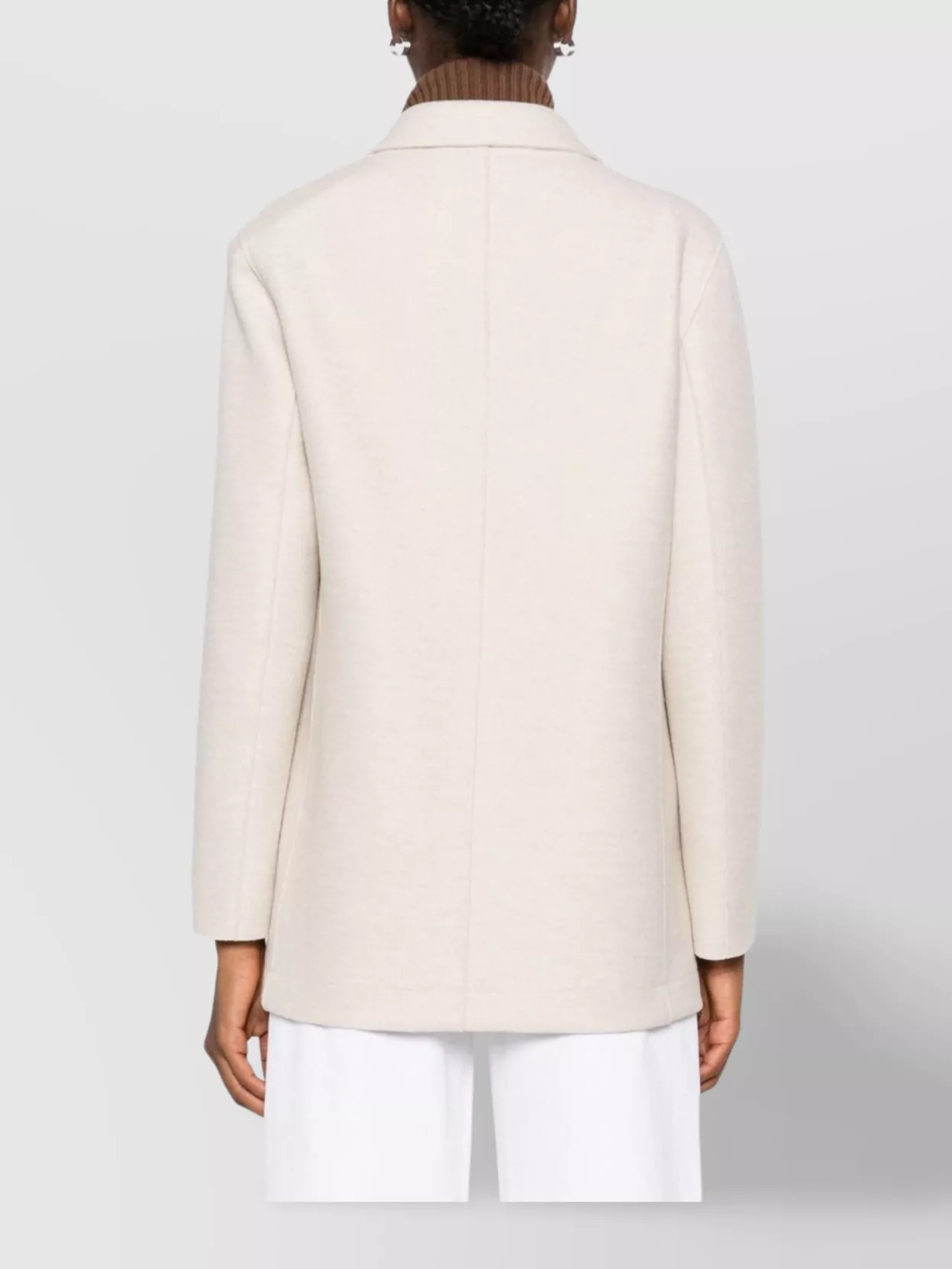 Harris Wharf London Double-Breasted Gold Buttoned Coat
