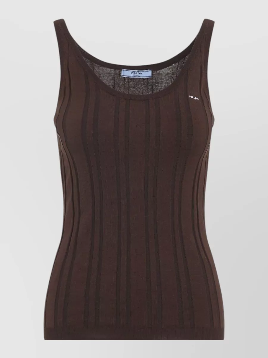 Prada Ribbed Knit Tank Top