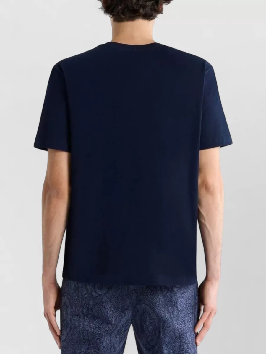 Etro Cotton T Shirt Leopard Print Embroidery