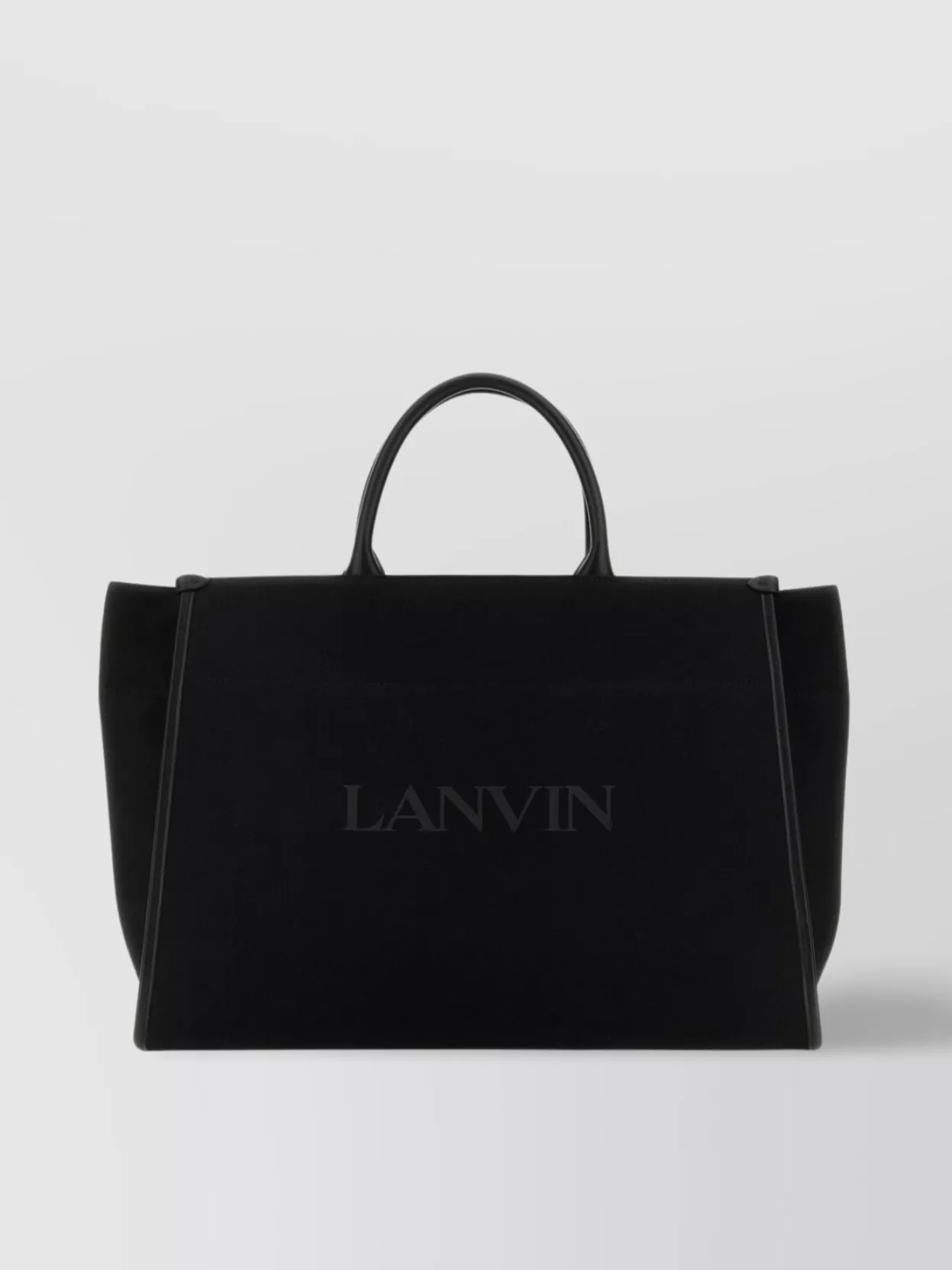 Shop Lanvin Canvas Mm Shopping Bag In Black