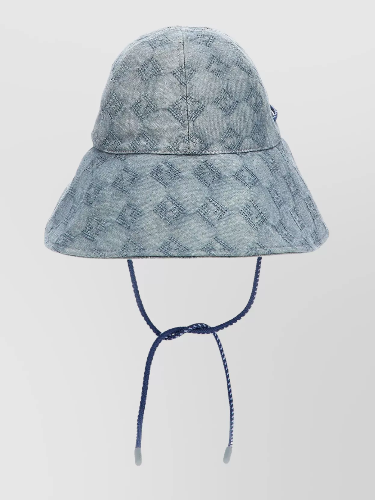 Fendi Canvas Hat With Ff Pattern And Wide Brim