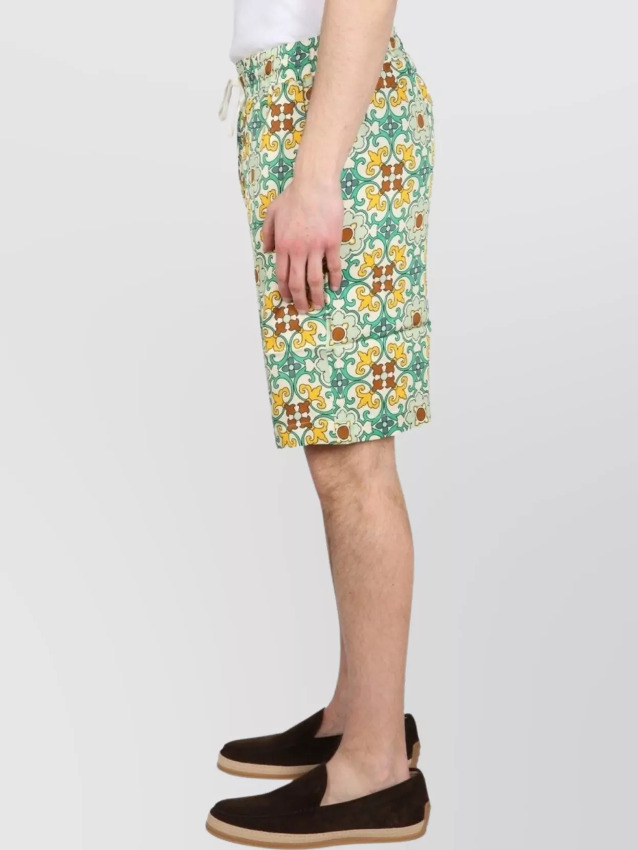 Drôle De Monsieur Faience Knee Length All-Over Print Shorts
