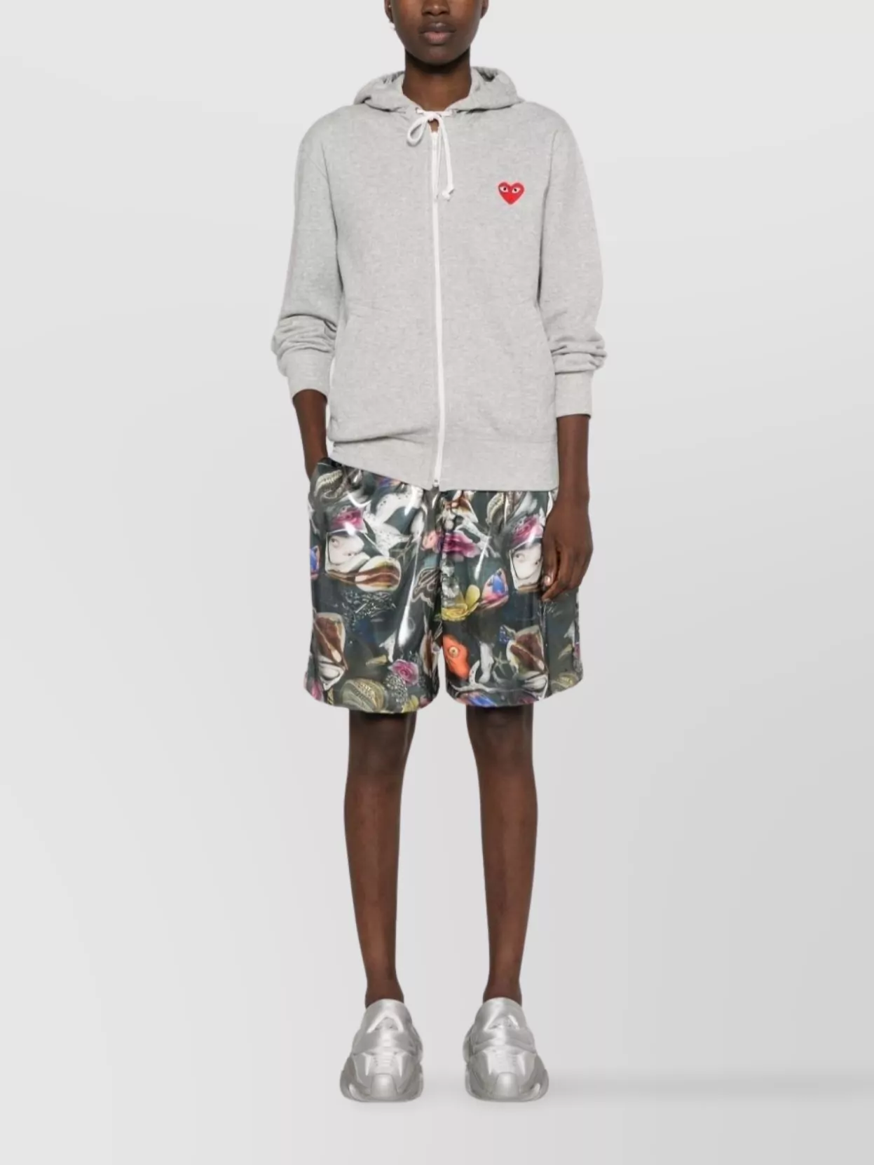 Comme Des Garçons Cotton Hoodie Logo Zip