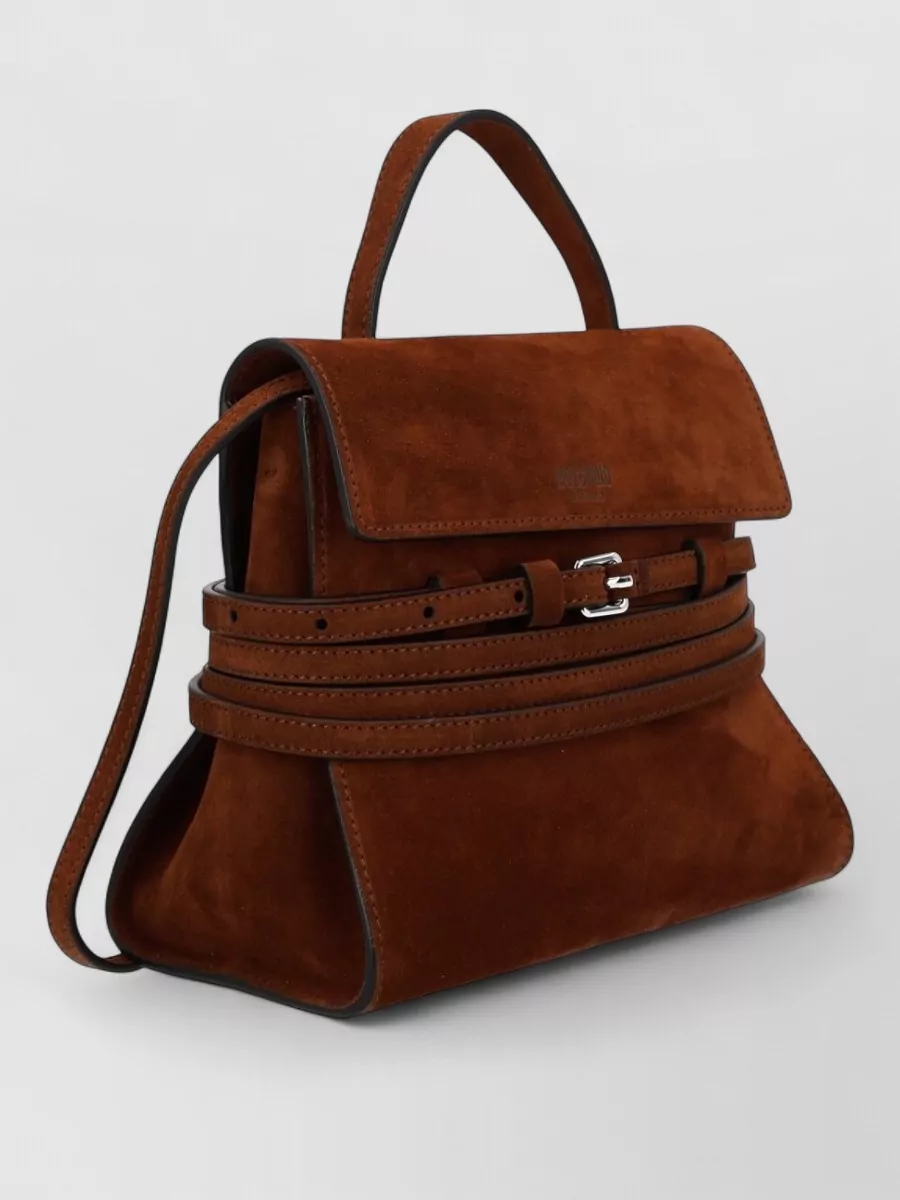 Moschino Suede Leather Shoulder Bag