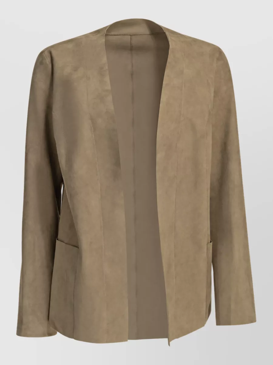 Salvatore Santoro Suede Single-breasted Coat In Multi