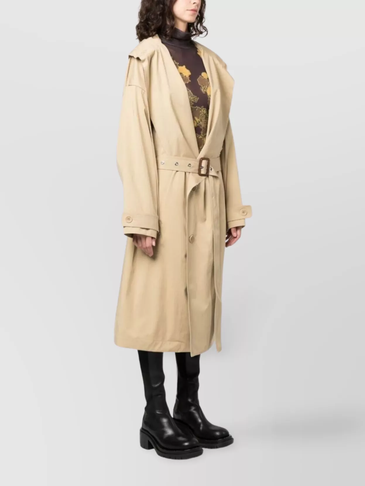 Jw Anderson Long Hooded Trench Coat Belted