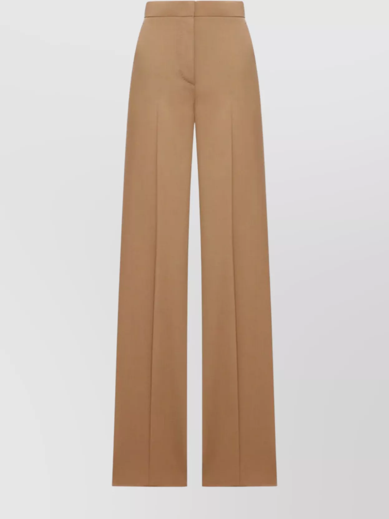 Max Mara Straight-leg Light Wool Trousers In Brown