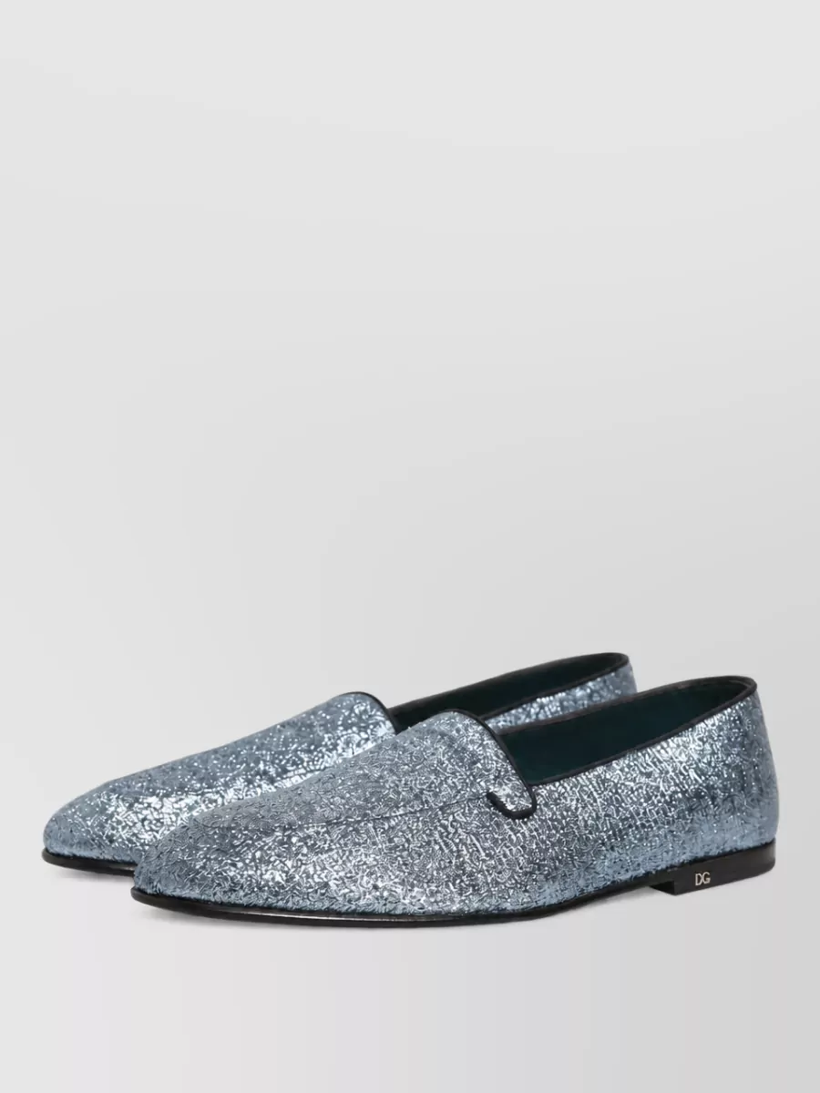 Dolce&Gabbana Leather Glitter Loafers