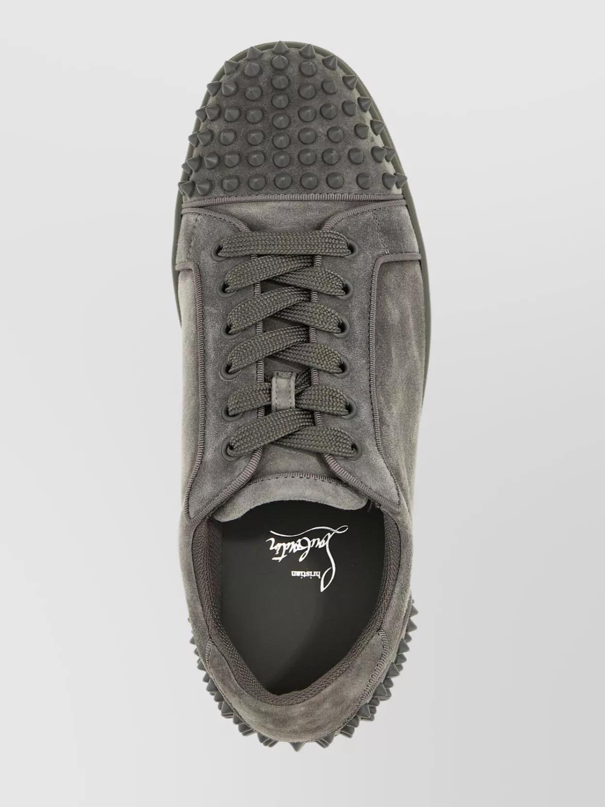 Christian Louboutin Studded Round Toe Rubber Sole Sneakers