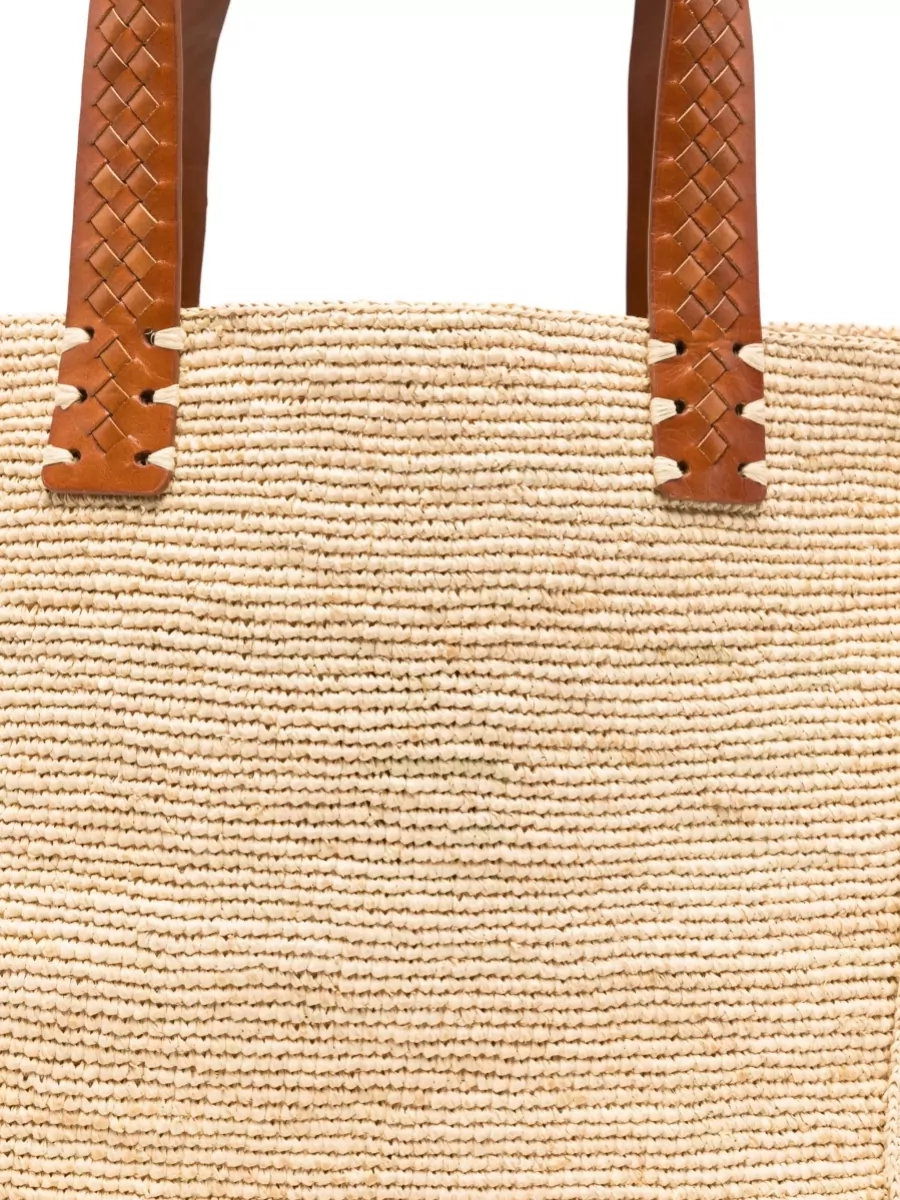 Dragon Diffusion X Sovani Woven-raffia Leather-panel Tote Bag