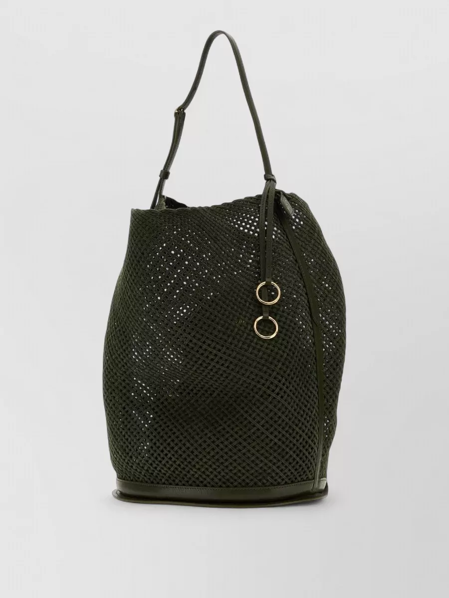 Alaïa suede leather mesh bucket bag