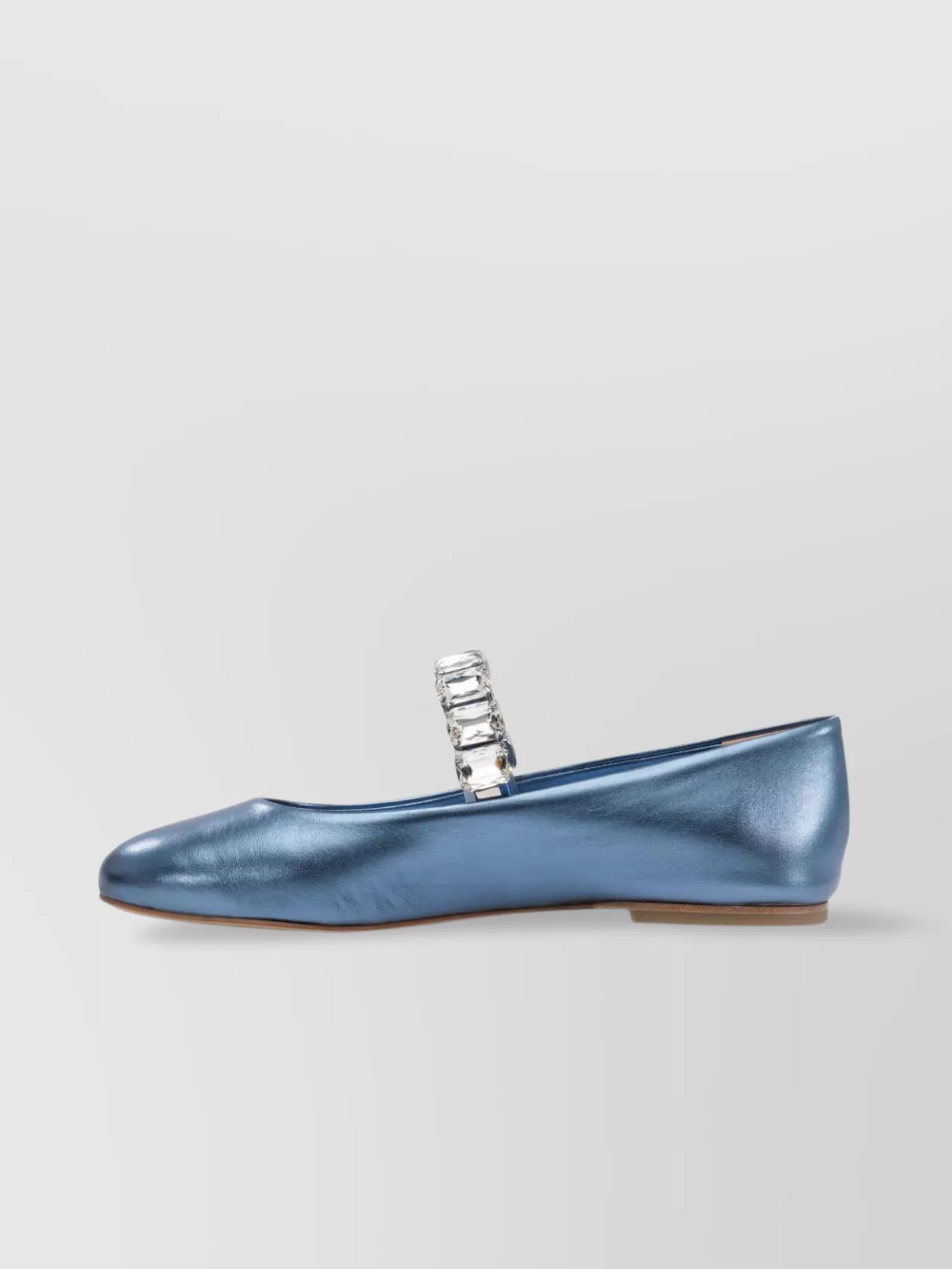 Casadei Round Toe Flat Sole Embellished Strap Ballerinas