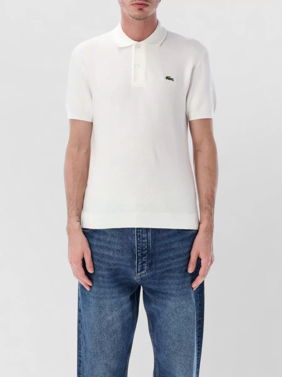 Lacoste bouclé knit short-sleeve polo shirt