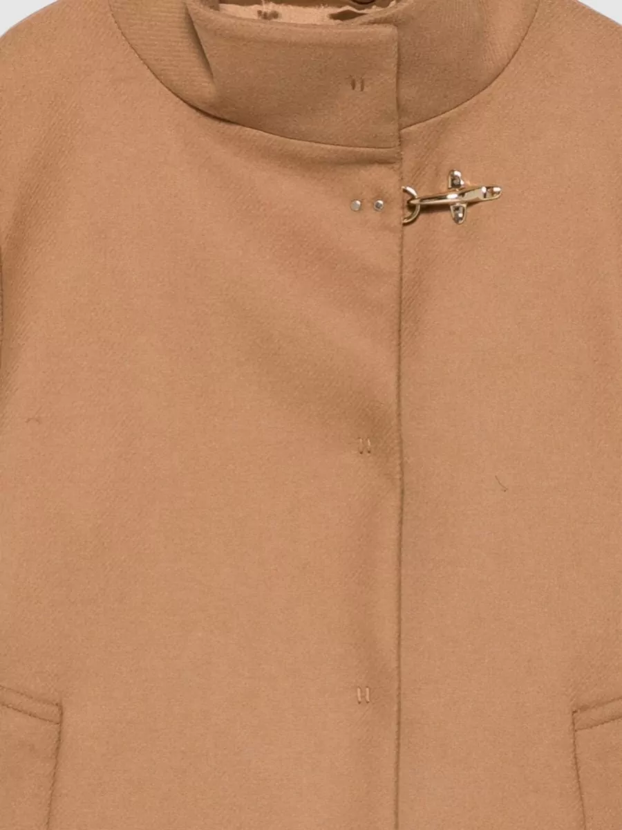 Fay Wool And Cashmere Funnel-Neck Three-Quarter-Sleeve Cape