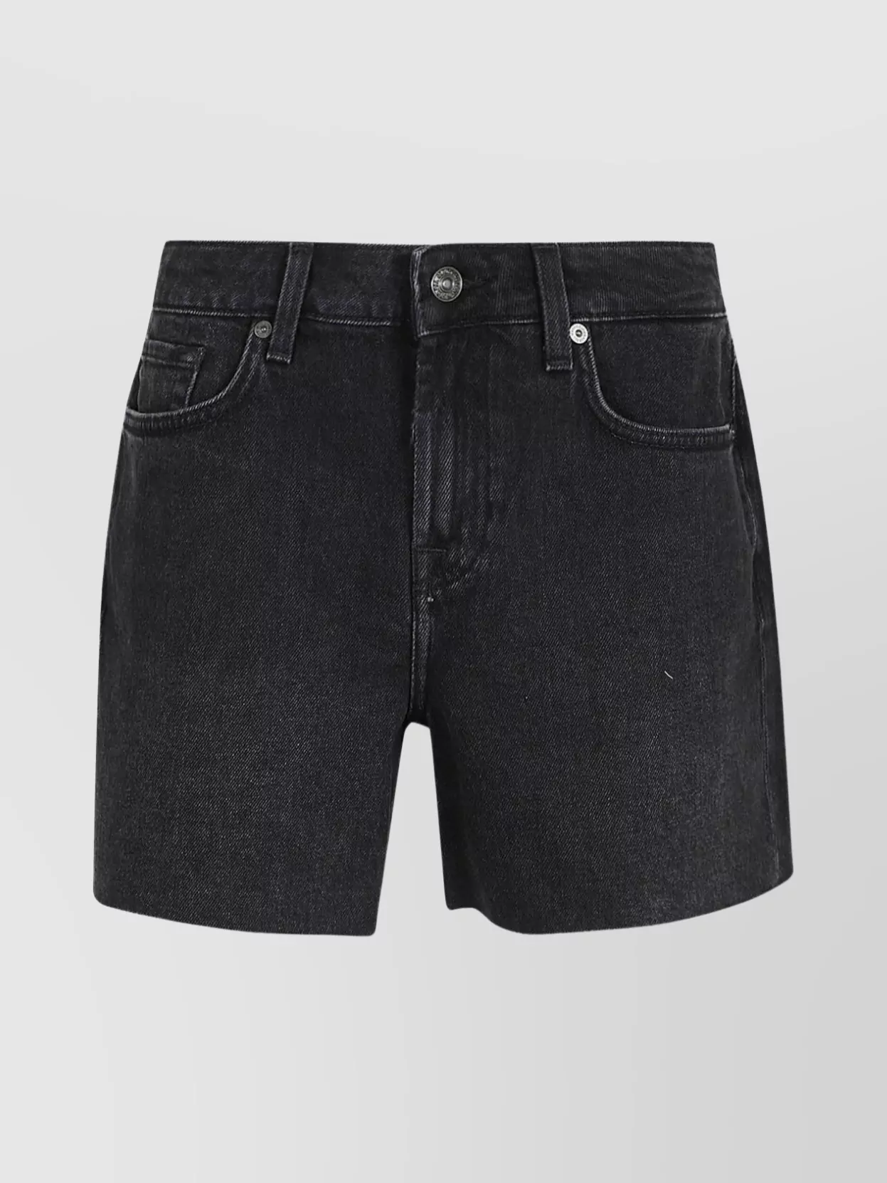 Shop 7 For All Mankind Long Shorts With Belt Loops And Frayed Hem